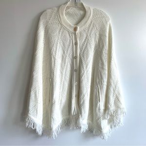 ζ|||ζ =^_^= }}}
Vintage Knit Poncho Sweater Cardigan Cape